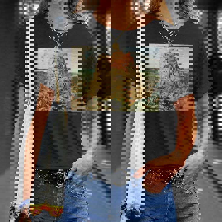 バベルの塔／ピーテル・ブリューゲル【世界の名画】（高精細画質） 美術館アート Tシャツ 彼女への贈り物