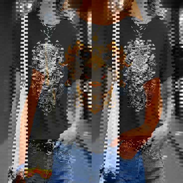 バリ文化 バロンマスク バリ インドネシア Tシャツ 彼女への贈り物