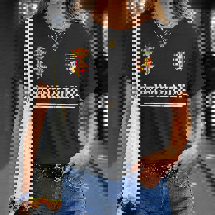 バルセロナ サッカースポーツ フラッグ フットボール Tシャツ 彼女への贈り物