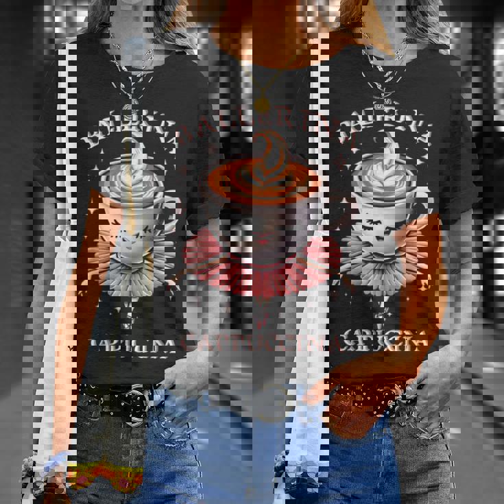 バレリーナ カプチーノ おもしろスローガン イタリアンブレイン レッド Tシャツ 彼女への贈り物