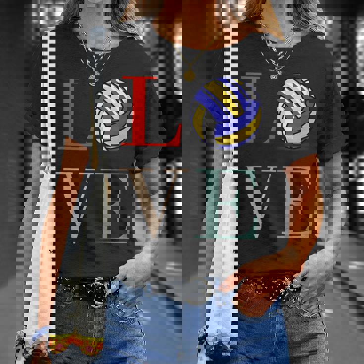 バレーボール 面白い バレー部 おもしろ 文字入り 服 おもしろグッズ 文字 ネタ メンズ Love 部活 Tシャツ 彼女への贈り物