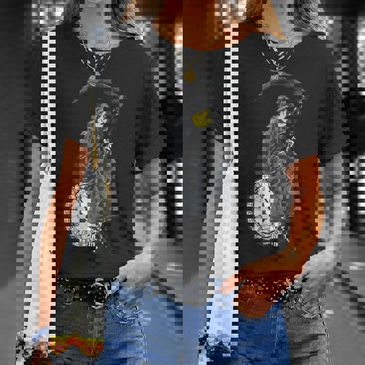 バンクシーの死神時計 Tシャツ 彼女への贈り物