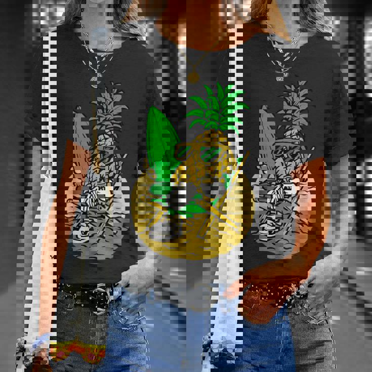 パイナップル サーファー サングラス ハワイ ハワイアン アロハ メンズ レディース Tシャツ 彼女への贈り物