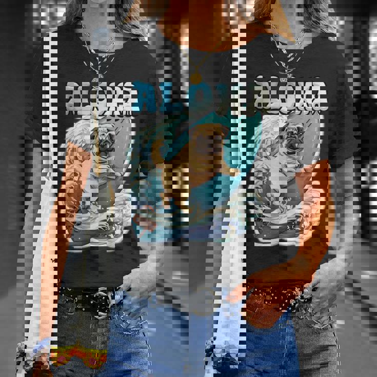 パグサーフィン アロハ サーフボード&ウェーブ Tシャツ 彼女への贈り物