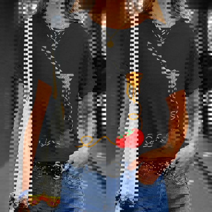 パスタスパゲッティトマトヌードル イタリアンフード Tシャツ 彼女への贈り物