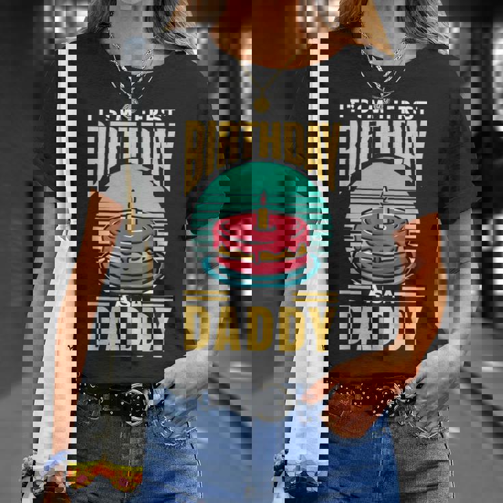 パパになって初めての誕生日 年 祝 チーム パーティー Tシャツ 彼女への贈り物