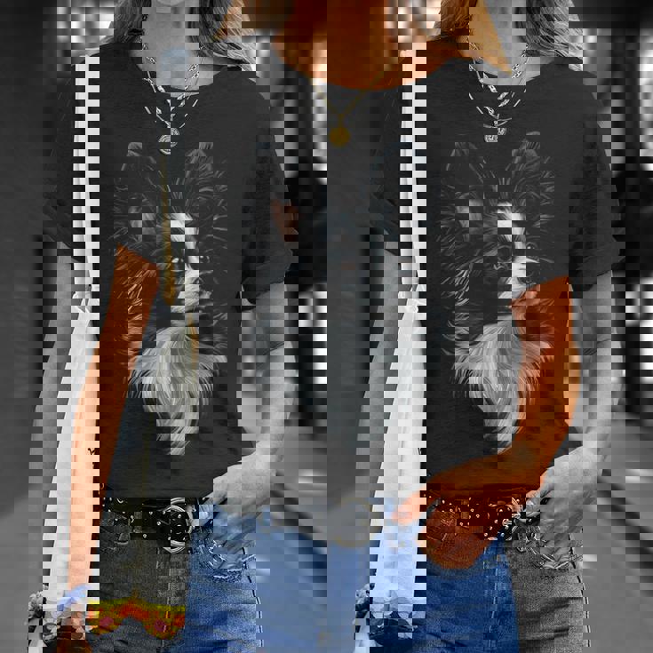 パピヨン 犬 モチーフ ペット アート パピヨン Tシャツ 彼女への贈り物