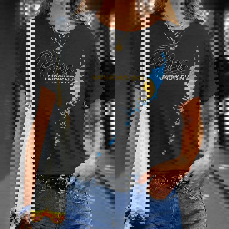 パラオ国旗 パラオ地図 Tシャツ 彼女への贈り物