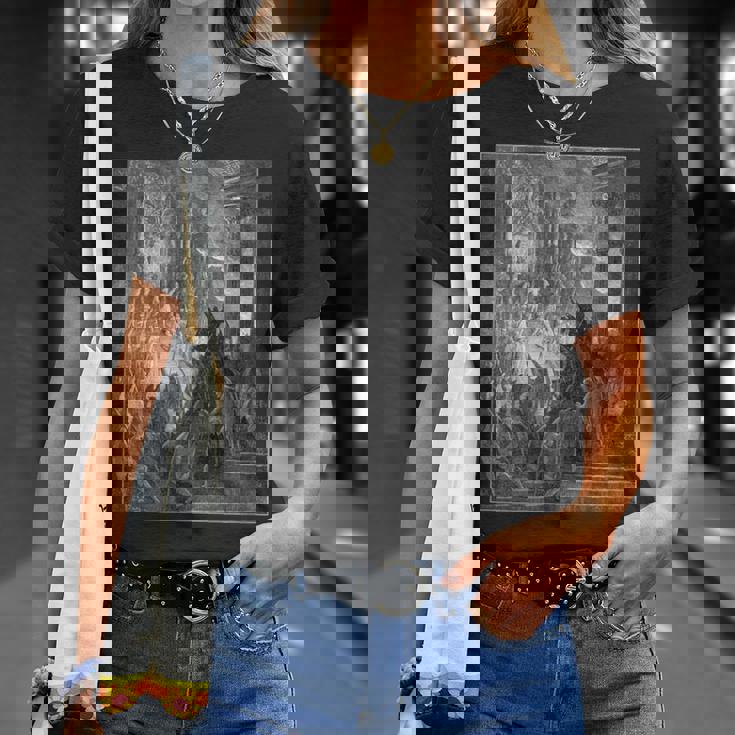 パラダイス・ロスト「ハイ・オン・ア・スローン」ギュスターヴ・ドレ・アート Tシャツ 彼女への贈り物