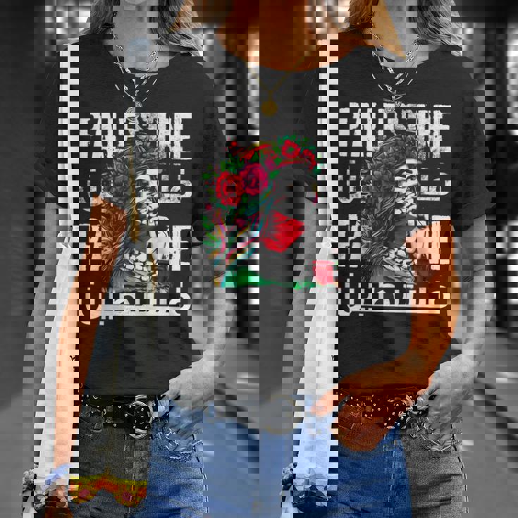 パレスチナのバンダナを持つパレスチナの少女 パレスチナ人 Tシャツ 彼女への贈り物