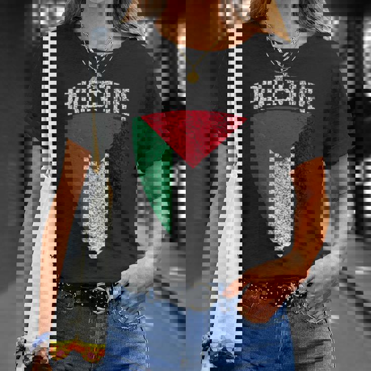 パレスチナ国旗 シールドフリー パレスチナガザ パレスチナ人 Tシャツ 彼女への贈り物