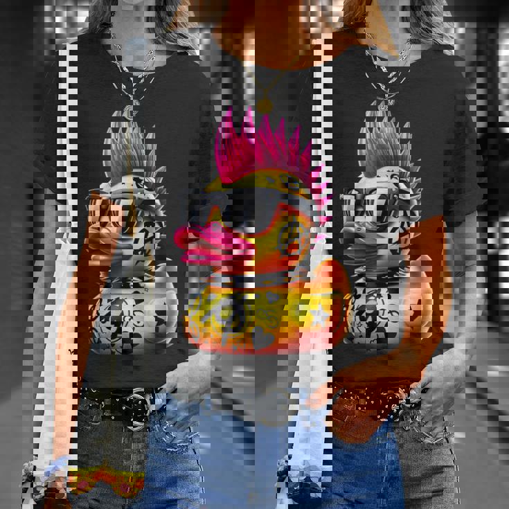 パンク アヒル アヒルの子 パンクロック 面白い 動物好き Tシャツ 彼女への贈り物