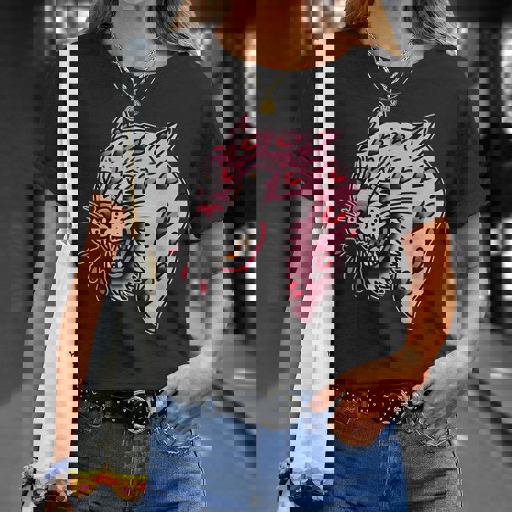 パンサーピンク×ハートラブトラディショナルフラッシュ Tシャツ 彼女への贈り物