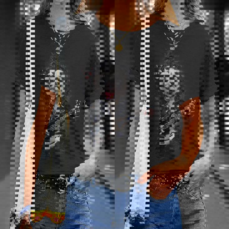 パンダ ロックスター ギター Tシャツ 彼女への贈り物