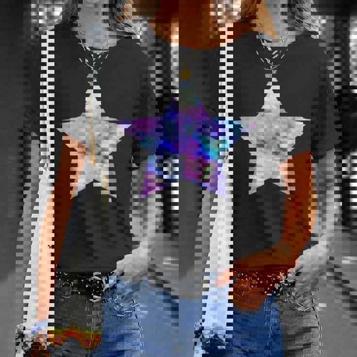 パープル ピンク ブルー プリティ スター Tシャツ 彼女への贈り物