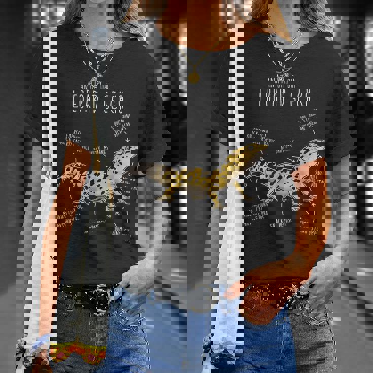 ヒョウゲッコの解剖学、面白いペット爬虫類トカゲ好き。 Tシャツ 彼女への贈り物