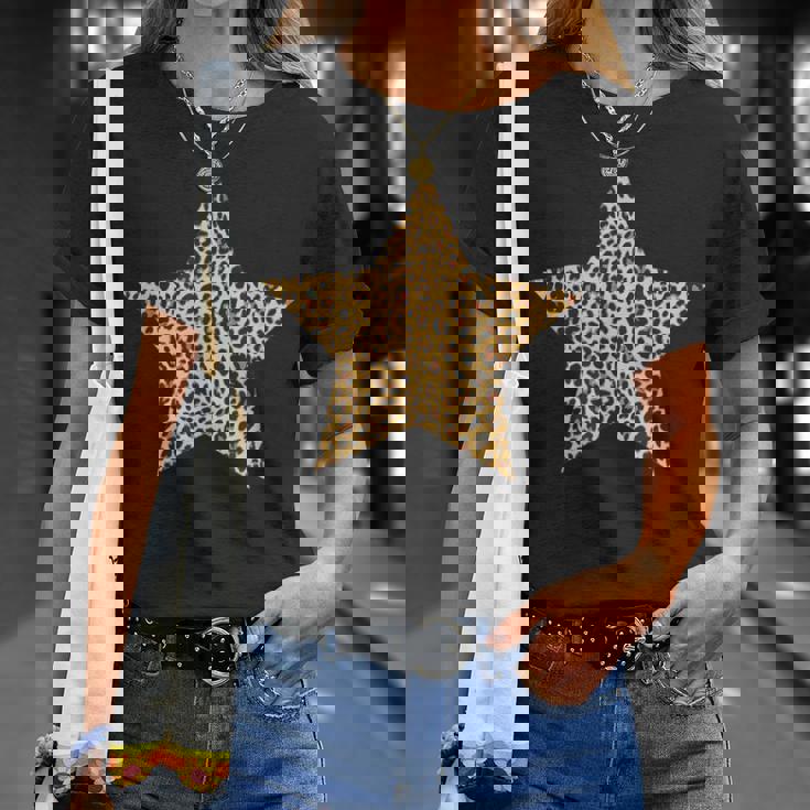 ヒョウ柄 アニマルプリント 星 Tシャツ 彼女への贈り物