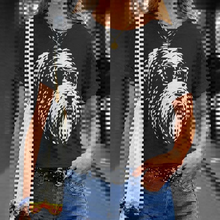 ビアデッド・コリー サングラス 犬 グラフィック デザイン Tシャツ 彼女への贈り物
