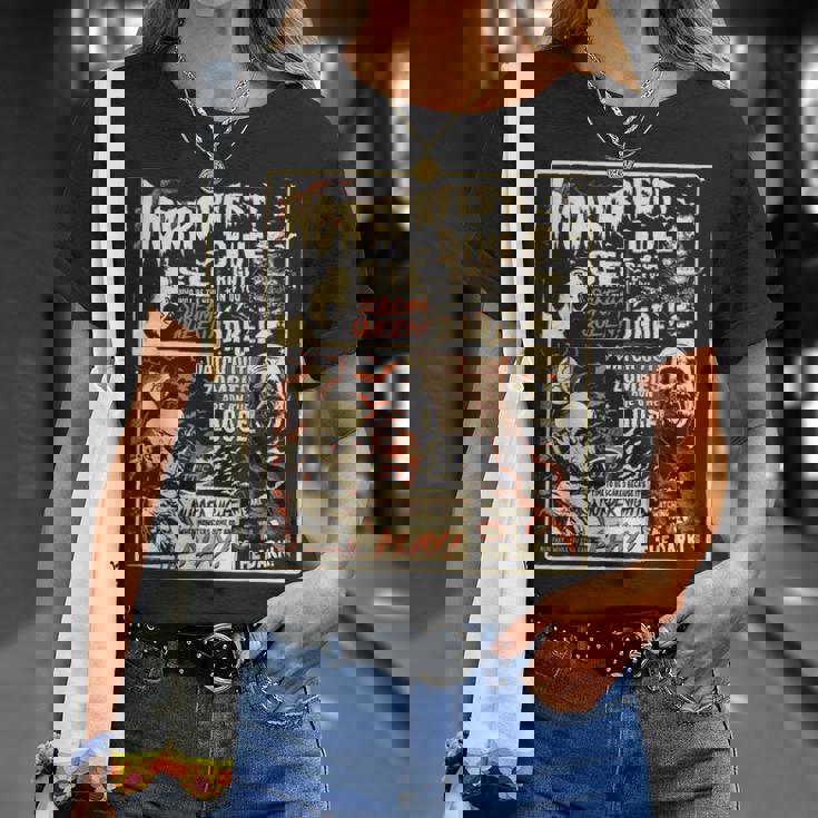 ビンテージホラーフェストポスターハロウィン映画オールドタイムホラー Tシャツ 彼女への贈り物