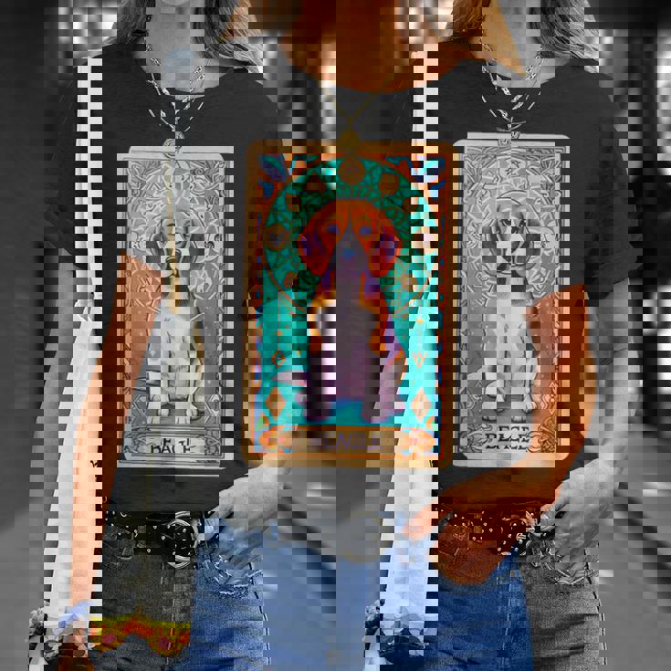 ビーグル 面白いtシャツ 犬 タロット カード かわいい メンズ 子供 おもしろ 服 グッズ ネタ Tシャツ 彼女への贈り物