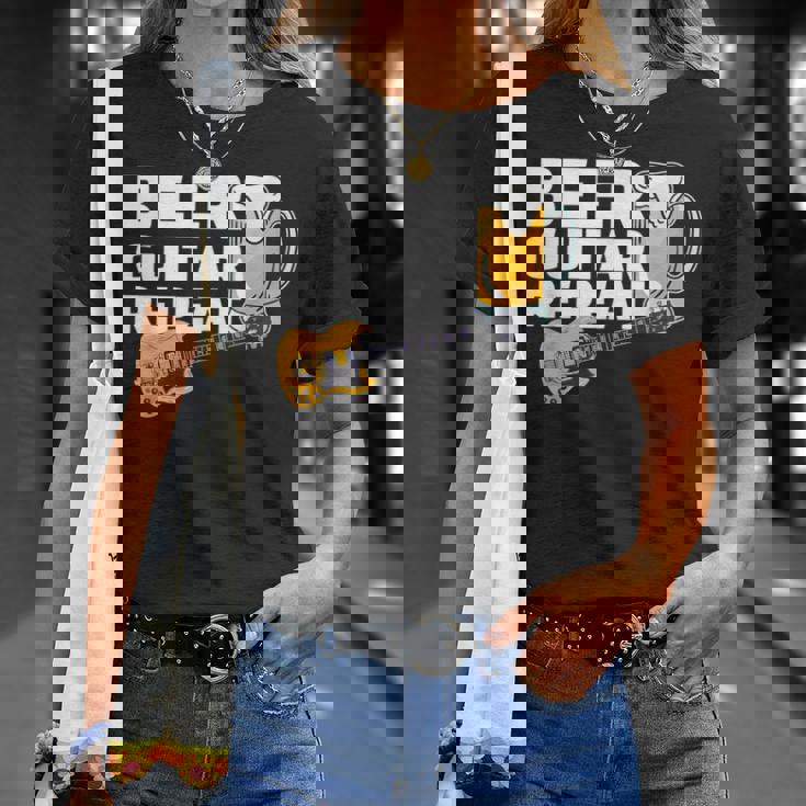 ビール ギター リピート ギター ベース ロックンロール ギタリスト向け Tシャツ 彼女への贈り物