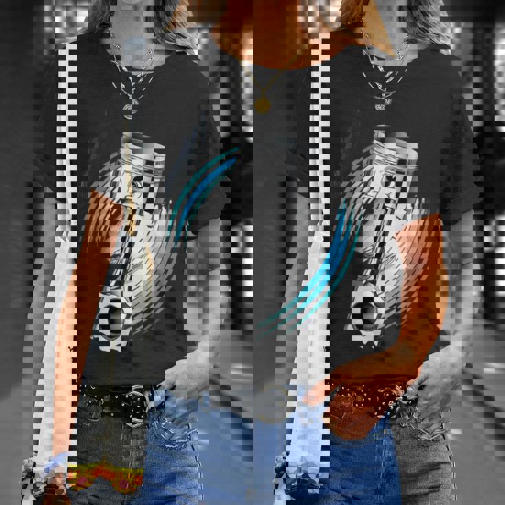 ピストンパワー 車愛好家のためのダイナミックエンジンデザイン Tシャツ 彼女への贈り物