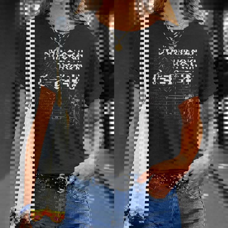 ピタゴラスの定理の設計-2 Tシャツ 彼女への贈り物