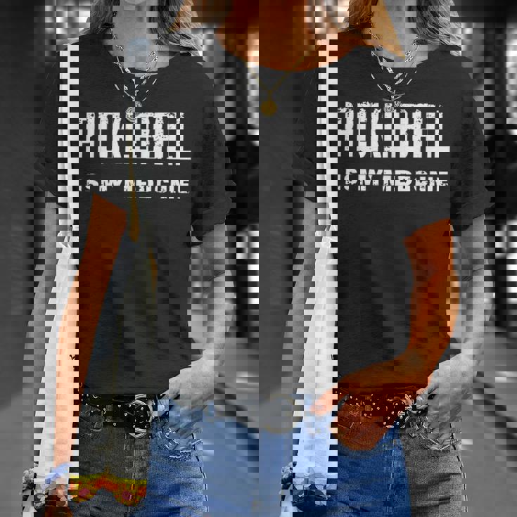 ピックルボールは私の薬 面白いピックルボール Tシャツ 彼女への贈り物