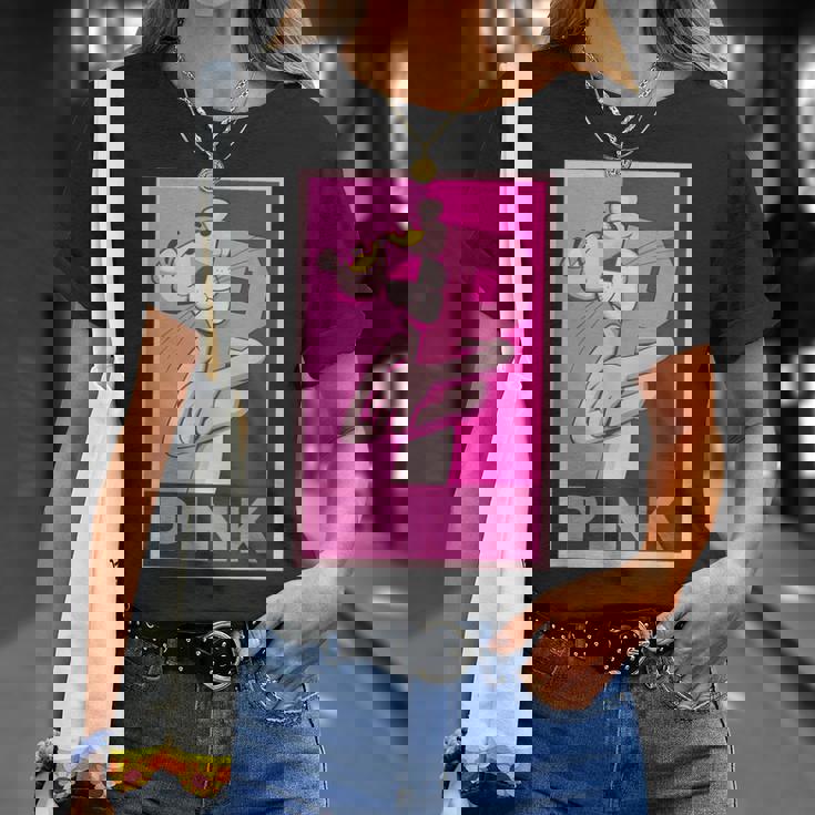 ピンクパンサー 「P」の文字を抱く Tシャツ 彼女への贈り物