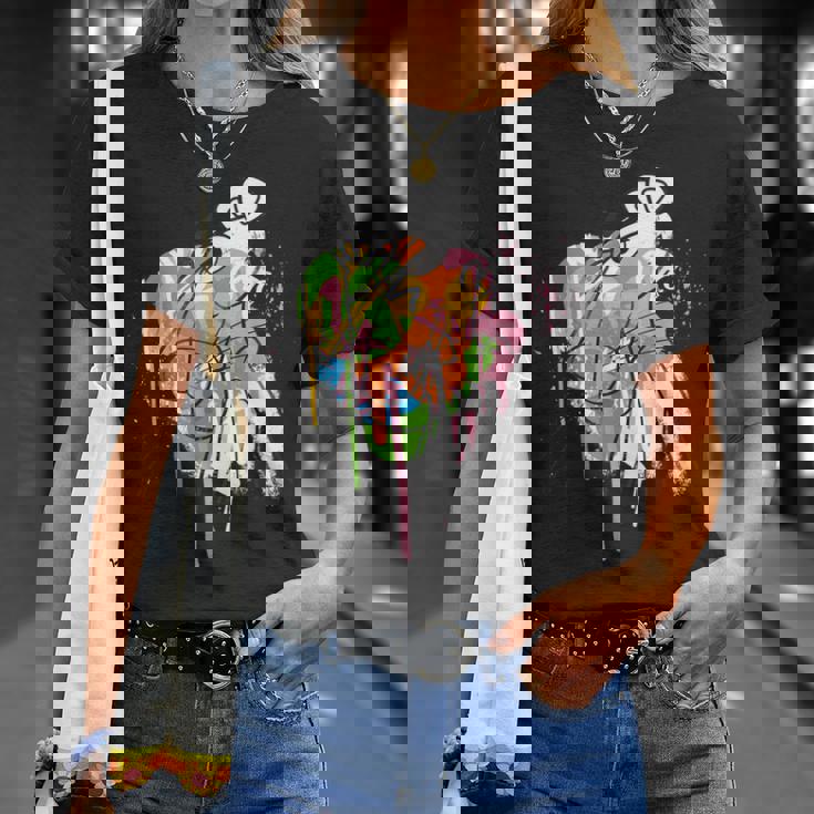 ピンクパンサー グラフィティ ブラック ラインアート Tシャツ 彼女への贈り物