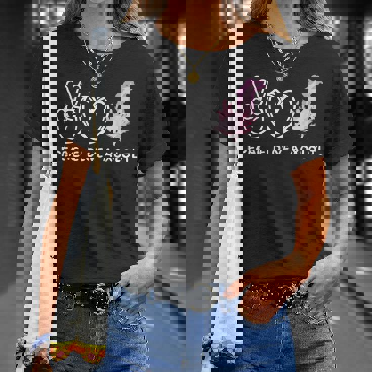 ピースラブウーパールーパールーパーレトロウーパールーパーラバー Tシャツ 彼女への贈り物