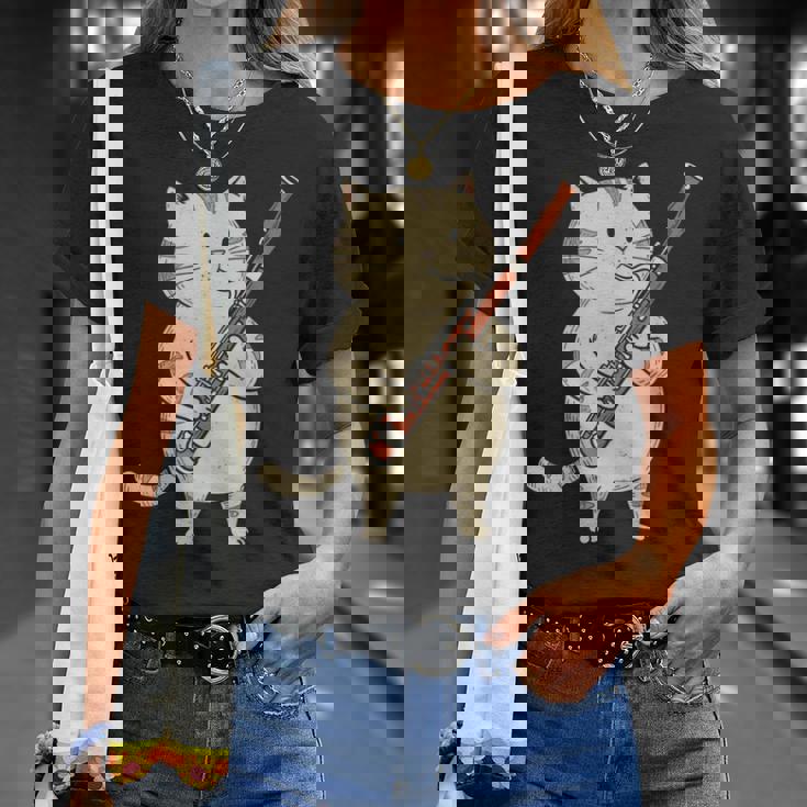 ファゴット猫ミュージシャン レトロ キュート バンド オーケストラ Tシャツ 彼女への贈り物