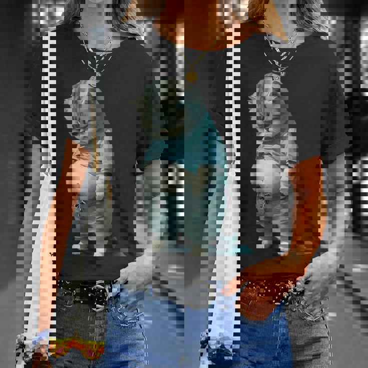 ファニー ファット キャット 子猫 アート デザイン 猫 飼い主 ペット愛好家 ギフト Tシャツ 彼女への贈り物