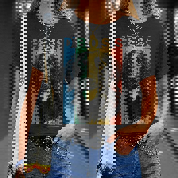 ファニーフラットコーテッドレトリバーボスママダッドドッグラバー Tシャツ 彼女への贈り物