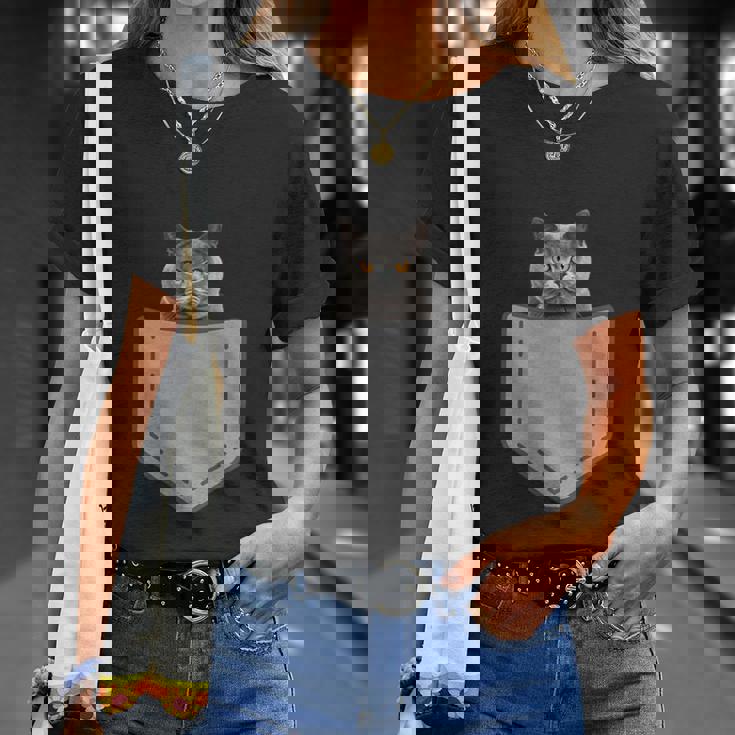 ファニーブリティッシュショートヘア猫 Tシャツ 彼女への贈り物