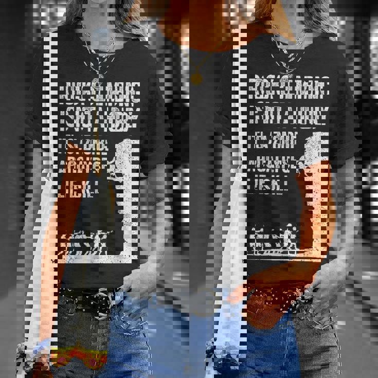 ファニーロッククライマーギフト 男女兼用 クールなゾンビクライミングに Tシャツ 彼女への贈り物