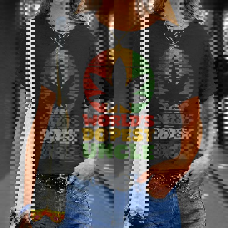 ファニーワールド クールな叔父さん ラスタカラー Tシャツ 彼女への贈り物