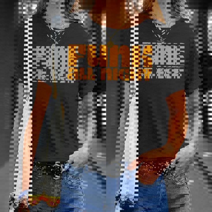ファンク オールナイト 70年代 レトロ ソウル ファンク ディスコミュージック Tシャツ 彼女への贈り物