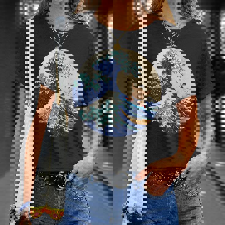 ファンシー 神奈川 大波 相撲 サーフィン パロディ Tシャツ 彼女への贈り物