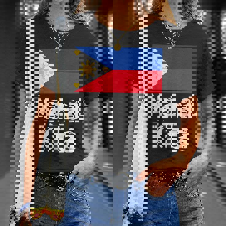 フィリピン国旗 Mahal Kita I Love You タガログ語 ピノイ フィリピン語 Tシャツ 彼女への贈り物