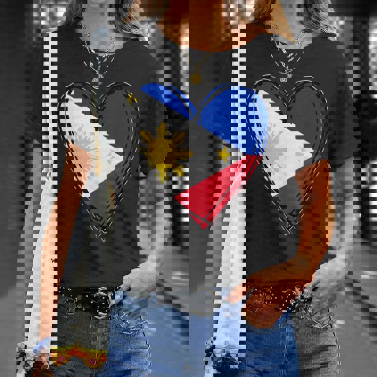 フィリピン独立記念日 I Love Philippines 国旗 ハート Tシャツ 彼女への贈り物
