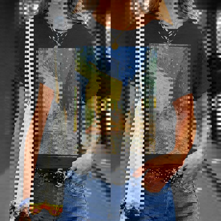 フィンセントファンゴッホの夜のカフェテラス Tシャツ 彼女への贈り物