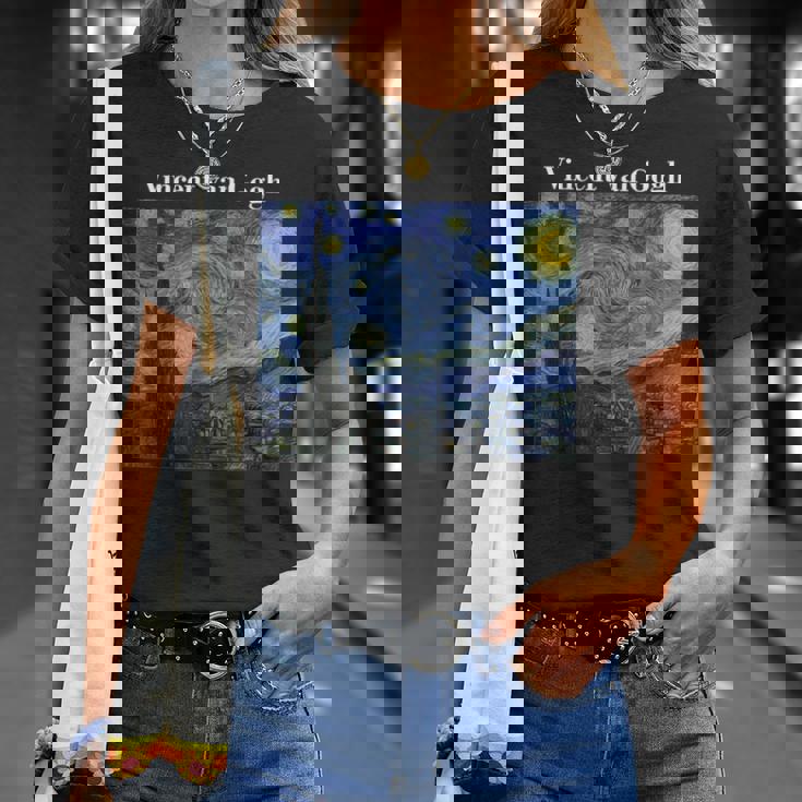 フィンセントファンゴッホの星月夜 Tシャツ 彼女への贈り物