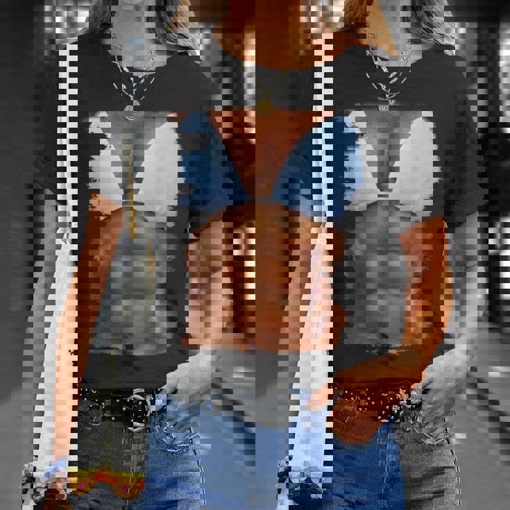 フェイク アブス ファニービキニ ボディマッスル 6パック 3D Tシャツ 彼女への贈り物