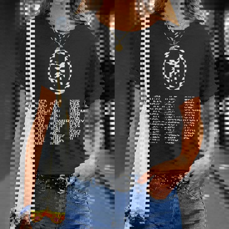 フォネティックコード飛行機パイロット Tシャツ 彼女への贈り物