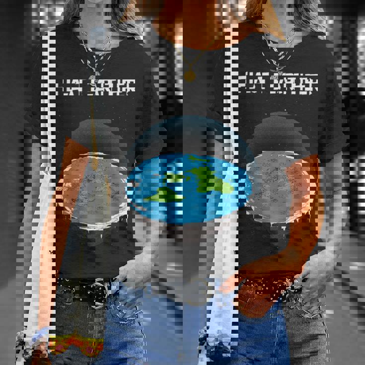 フラットアースマップ 陰謀 Tシャツ 彼女への贈り物