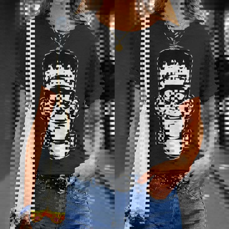 フランケンシュタイン モンスター ブラックワーク Tシャツ 彼女への贈り物