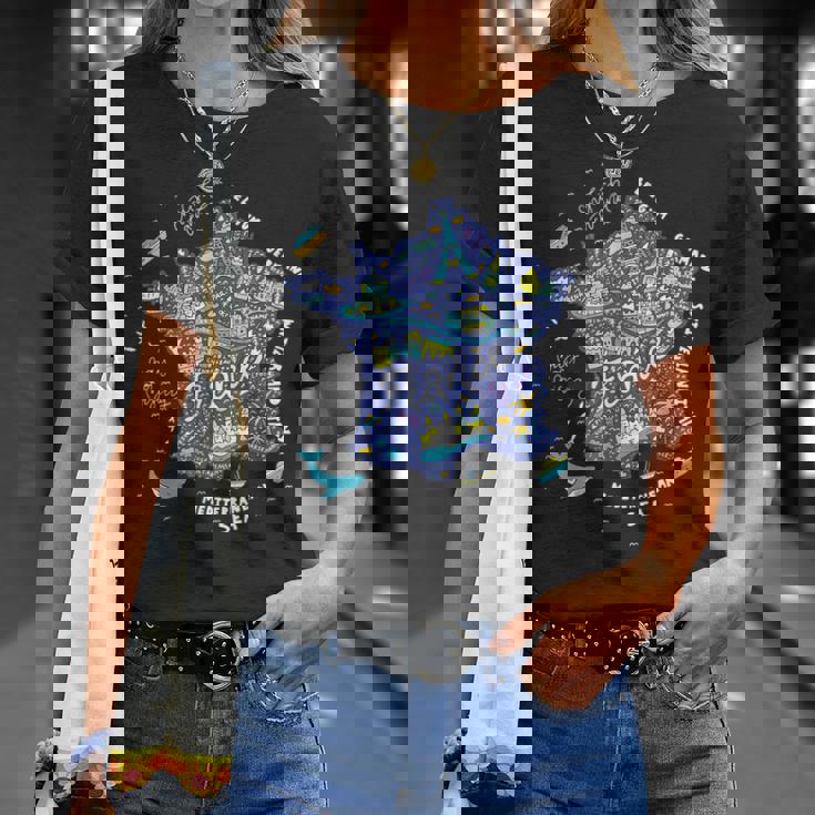 フランス 地図 ヨーロッパ パリ ツアー エッフェル フランス バケーション お土産 Tシャツ 彼女への贈り物