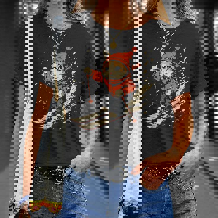 フリースタイルスキーヤー猫 フリースタイルスキー Tシャツ 彼女への贈り物