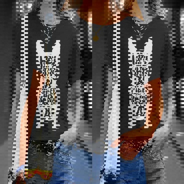 フレンチブルドッグ お父さん Happy 父の日 フレンチギフト Tシャツ 彼女への贈り物